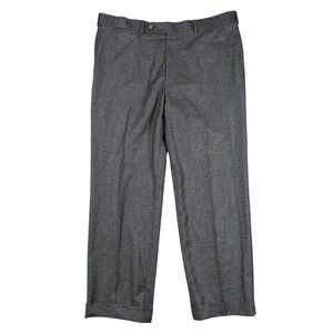 Paul Stuart Dress Men Pants Trousers Flannel Wool Cuffed Old Money Gray 37x28